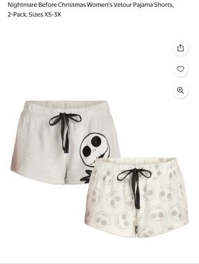 The Nightmare Before Christmas Jack Skellington Velour Pajama Shorts (2-Pack).